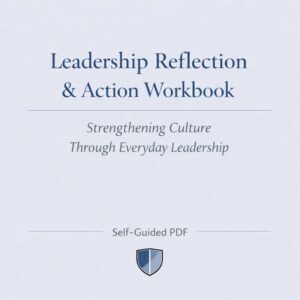 A self-guided leadership workbook designed to support reflection, clarity, and practical action related to organizational culture and everyday leadership practices.